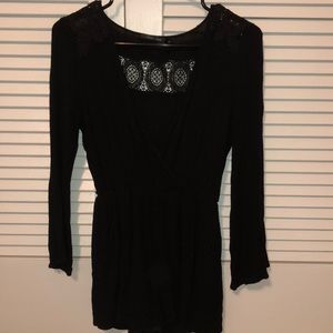 Black deep v romper